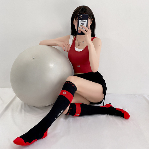 Professional sports socks for women's summer running outdoor yoga fitness skipping rope marathon basketball mid-high compression socks