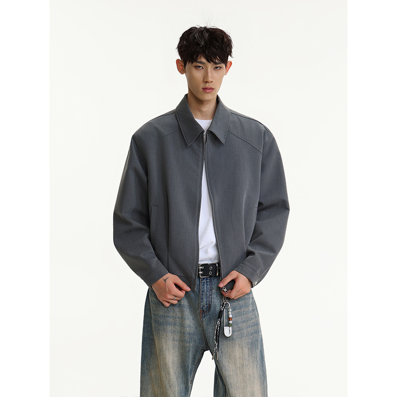 2025 New Cleanfit Suit Jacket with Detachable Shoulder Pads, Short Wide Boxy Lapel Short Coat for Men