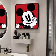 米奇米老鼠卫生间装饰画摆台定做厕所挂画卡通动漫防水浴室壁画