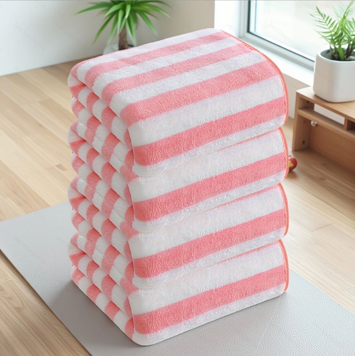 Bath towel wrapped towel thickened absorbent coral auspicious grid 70*140CM soft adult household gift towel wholesale