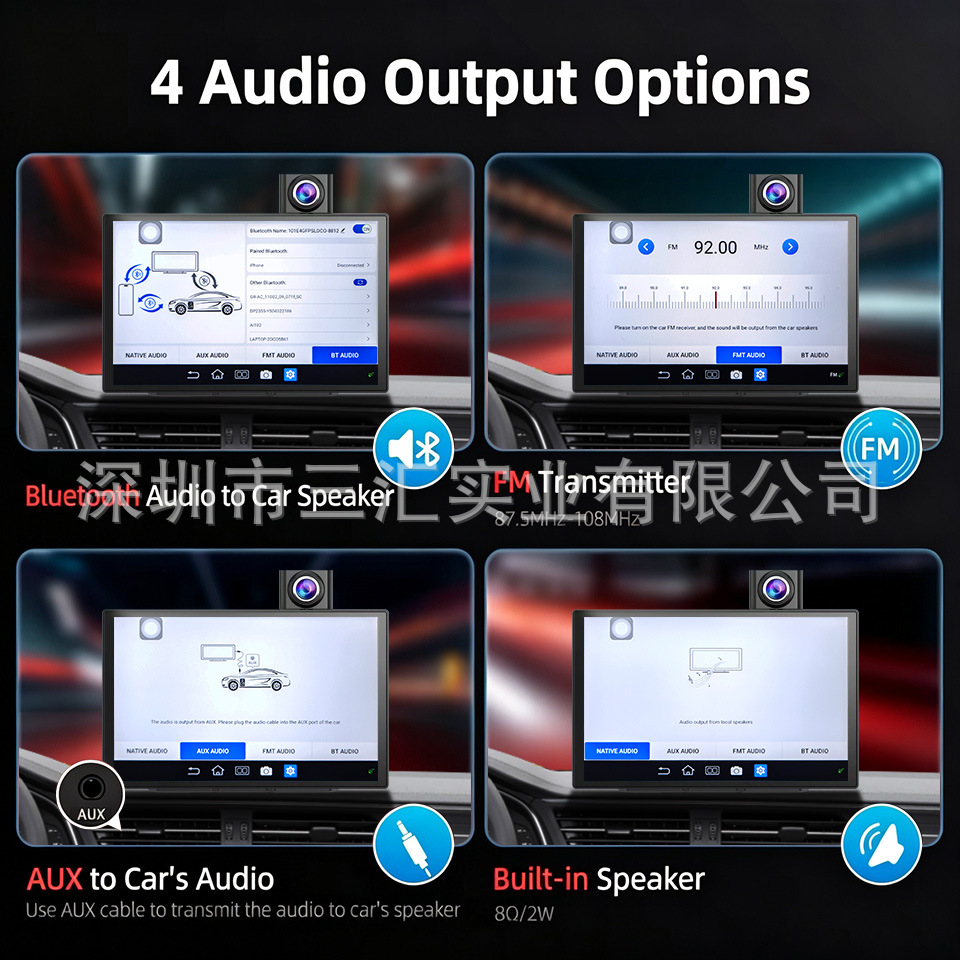 10-inch 4G dashcam with remote monitoring, carplay portable screen, reversing camera, car recorder