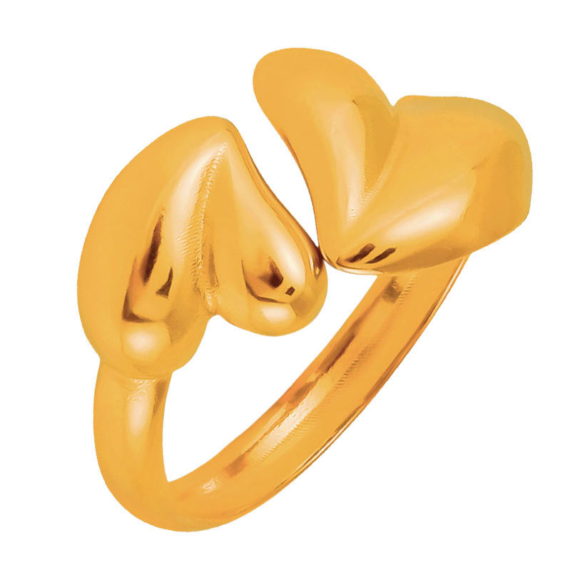 NEW European American Style High-End Stainless Steel For Men And Women, Electroplated 18K Gold With Hollow Pattern, Couple_voghion.com