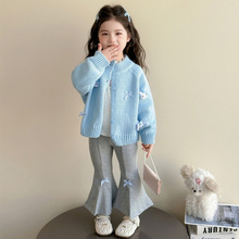 女童春秋季套装2025新款儿童秋装女宝宝洋气针织开衫秋款两件套潮