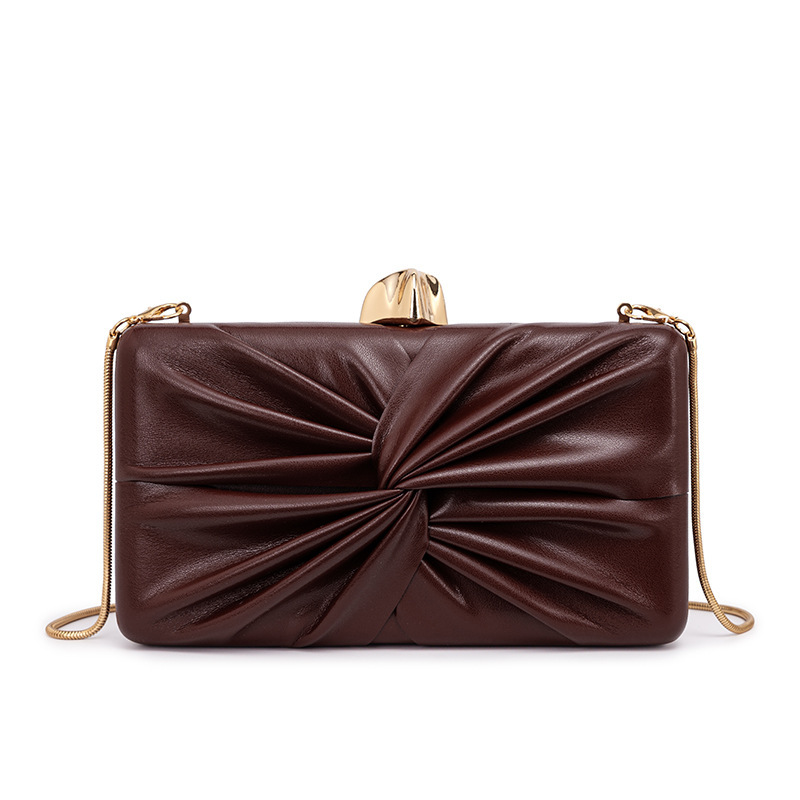 Bolsa de cena de moda transfronteriza de damas otoño y invierno nuevo pliegue pu bolso de mano de hombro de partido de lujo ligero bolso de noche