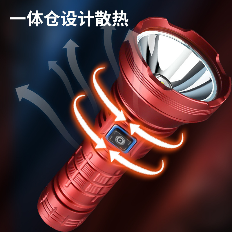 新しい 98K アルミ合金強力な光懐中電灯屋外ハイパワー反射カップ超高輝度戦術的な懐中電灯固定焦点長距離|undefined