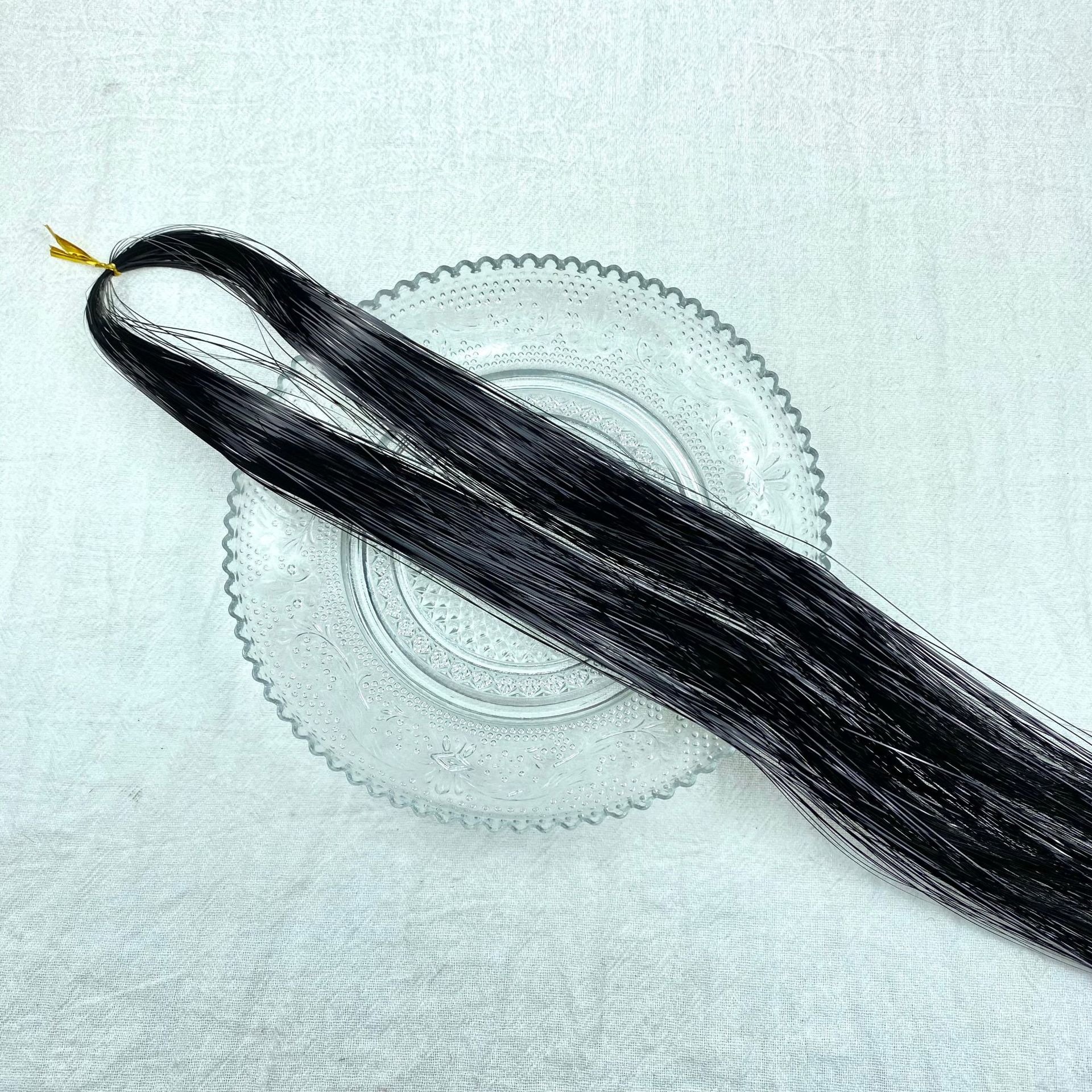 Extensiones transfronterizas de cabello tinselhair láser PET oro cabello conjunto de cabello de cebolla brillante peluca colorido fantasía