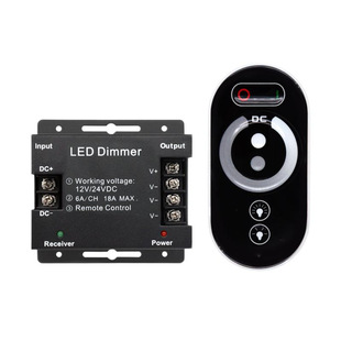 Monochrome Light Strip Led Light Strip Controller Wireless Rf Dimmer Iron Shell Single Channel Controller with Touch Remote Control