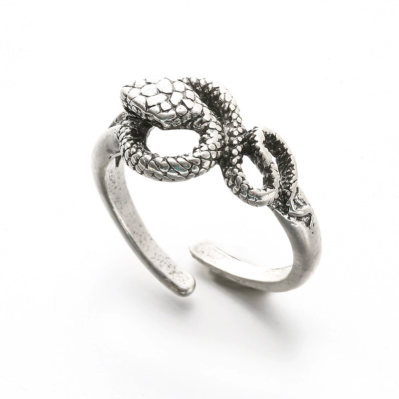Adjustable Retro Snake Ring, Alloy with Gold Plating, Punk Style, One Size