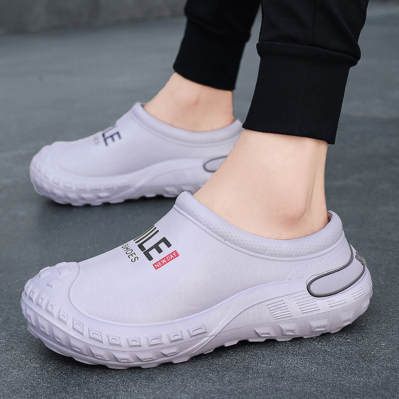 Zapatos de cocina de primavera para hombres, zapatos de trabajo antideslizantes, impermeables, a prueba de aceite, zapatos de algodón con suela gruesa, zapatos de protección laboral