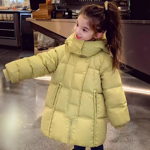 Girls' Han Style 2025 New Cute and Fresh Cotton Jacket for Outerwear, Thick Cotton Coat