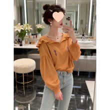 法式复古设计感长袖衬衫女装2026新款别致气质喇叭袖雪纺衫上衣