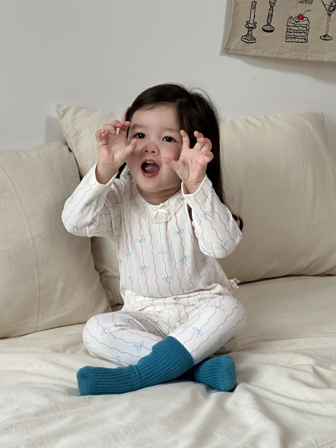 Pijamas infantiles de otoño conjunto de casa 2025 ropa de otoño ropa infantil coreana pijamas niñas ropa de hogar dos piezas