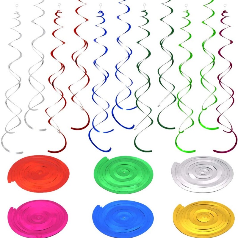 Spiral Pendant Pvc Double Spiral Pendant Swirl Pendant Ribbon Flower Holiday Birthday Party Decoration Arrangement