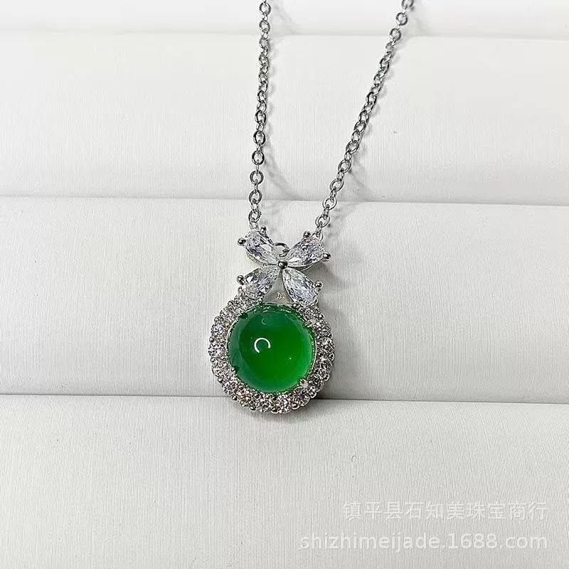Stone inlay, pendant for princess, silver agate silver washing, wholesale