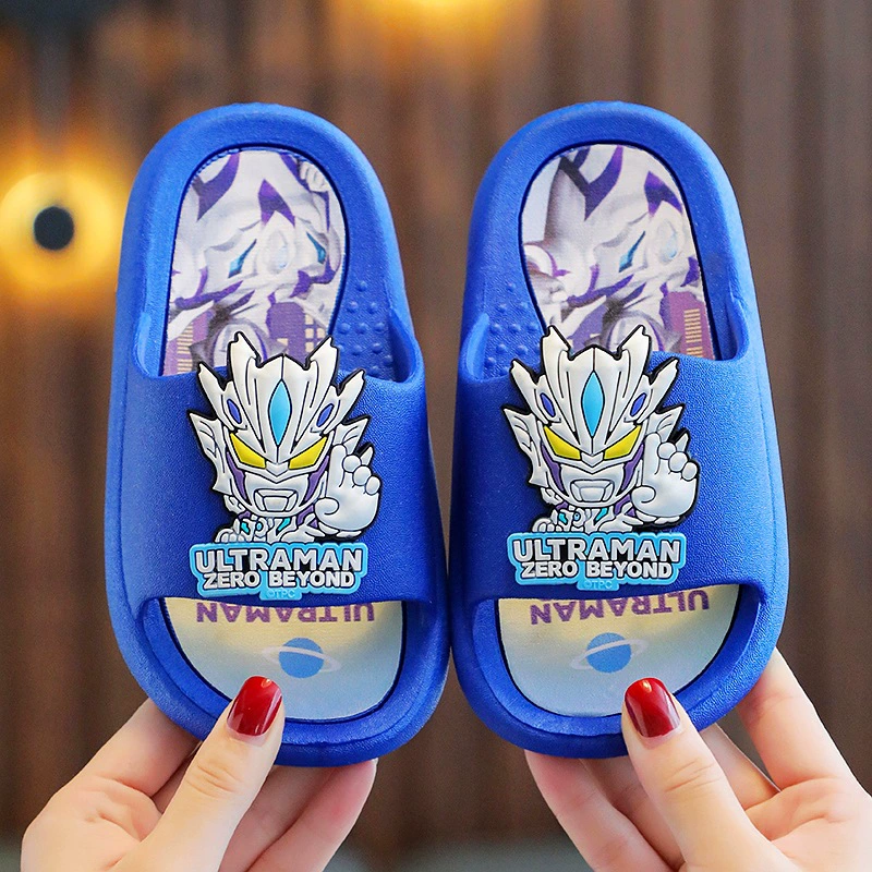 [Подлинная Село] Детские тапочки Ultraman, летние банные Нескользящие Детские тапочки для мальчиков