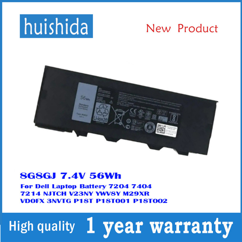 For Dell 7404 7214 Njtch V23Ny P18T001 P18T002 Battery 8G8Gj