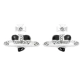 Black peach heart earrings es506