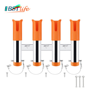 Cross-border spot 304 stainless steel four-hole barrel fishing rod holder bracket fishing rod barrel motorboat fishing box accessories