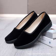 老北京布鞋女单鞋平底浅口上班工作鞋黑色软底广场舞鞋妈妈鞋防滑