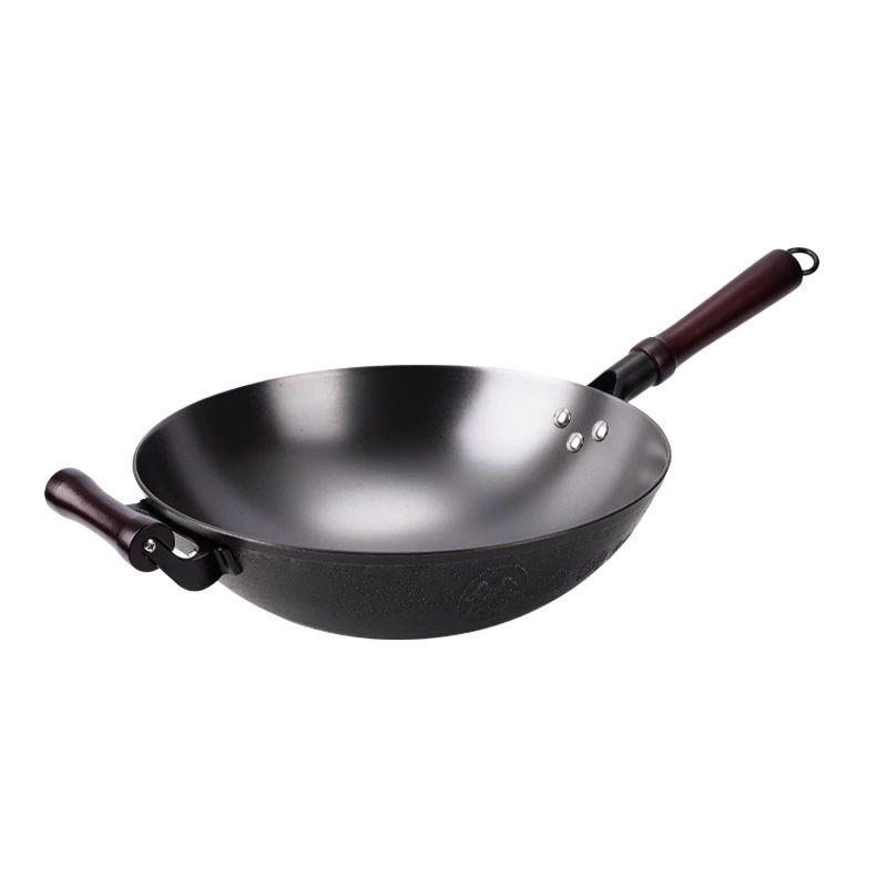  pot -style round bottom no coating cast iron pot household integrated cooking pot thickened two ears, non -stick pot kitchen pot gifts