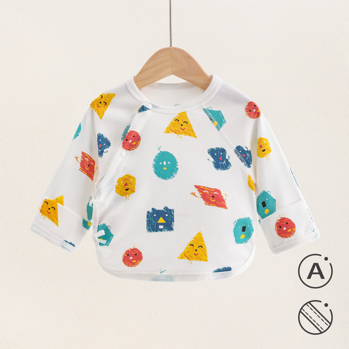 Ropa de media espalda recién nacido Four Seasons Algodón puro sin hueso bebé camisa de media manga bebé monje ropa Pijamas
