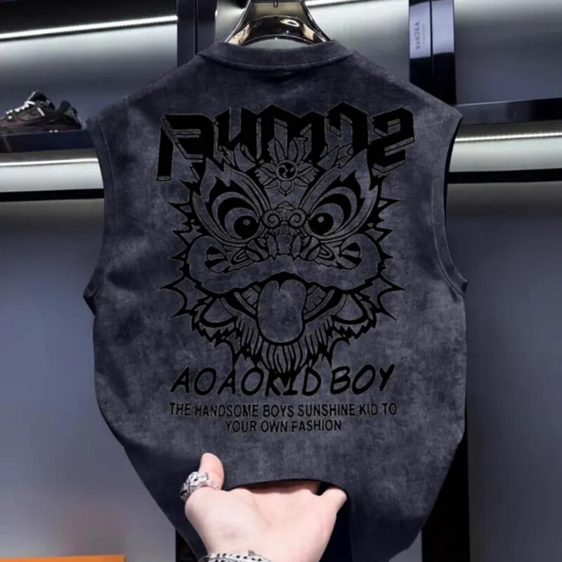 2026 Cross-Border New Hot-Selling Chinese Lion Dance 3D Printed Personalized Trendy Loose Casual Sports Men's Sleeveless T-Shirt 2026 Cross-Border New Hot-Selling Chinese Lion Dance 3D Printed Personalized Trendy Loose Casual Sports Men's Sleeveless T-Shirt