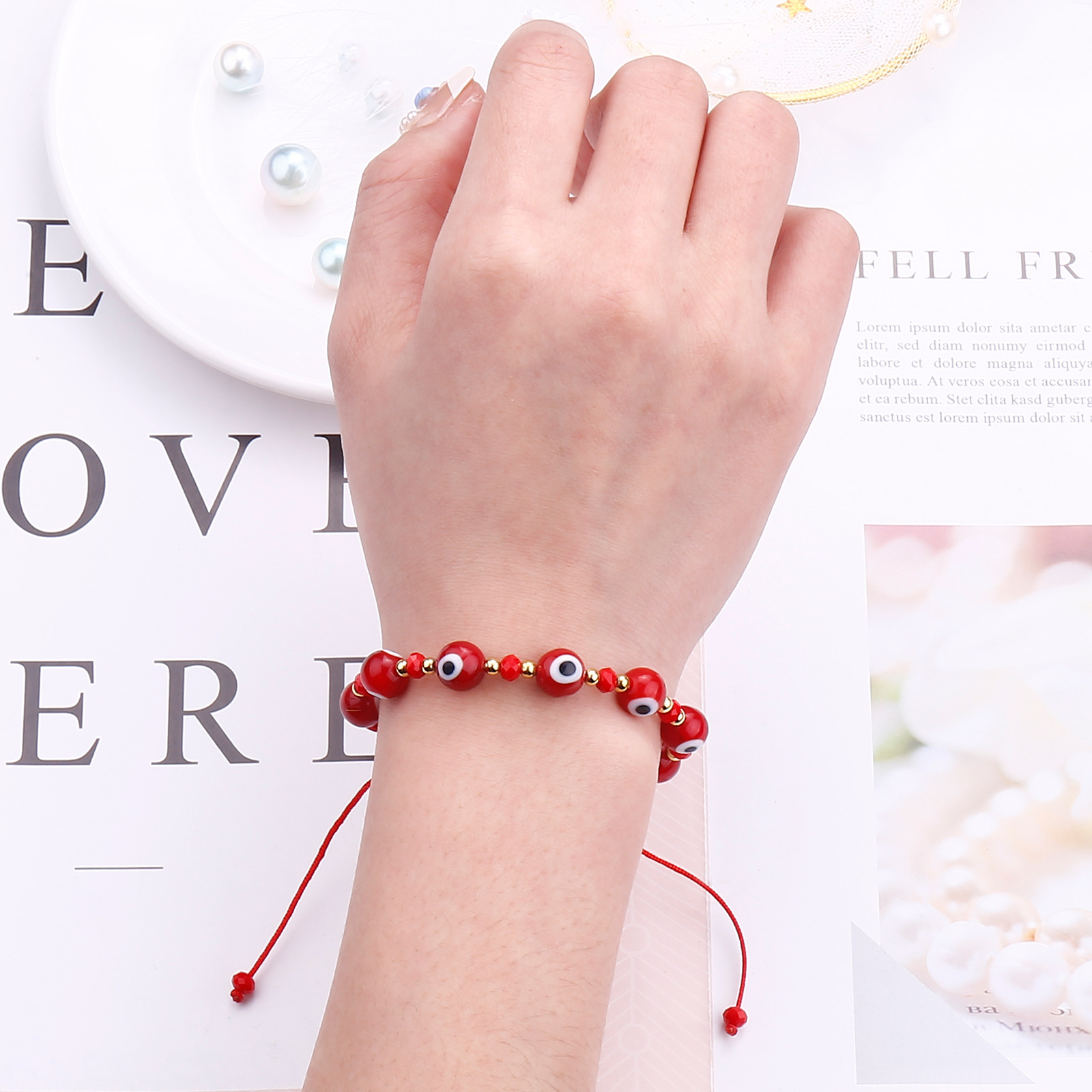 Fashion Eye Stainless Steel glass rope Beaded Womenu0027S Bracelets 1 Piece