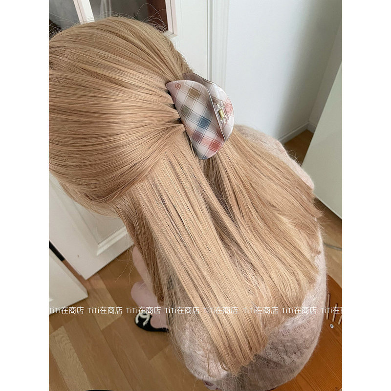 TiTi ins-style gradient plaid acetate claw clip for women, new model, beautiful accessory for the back of the head