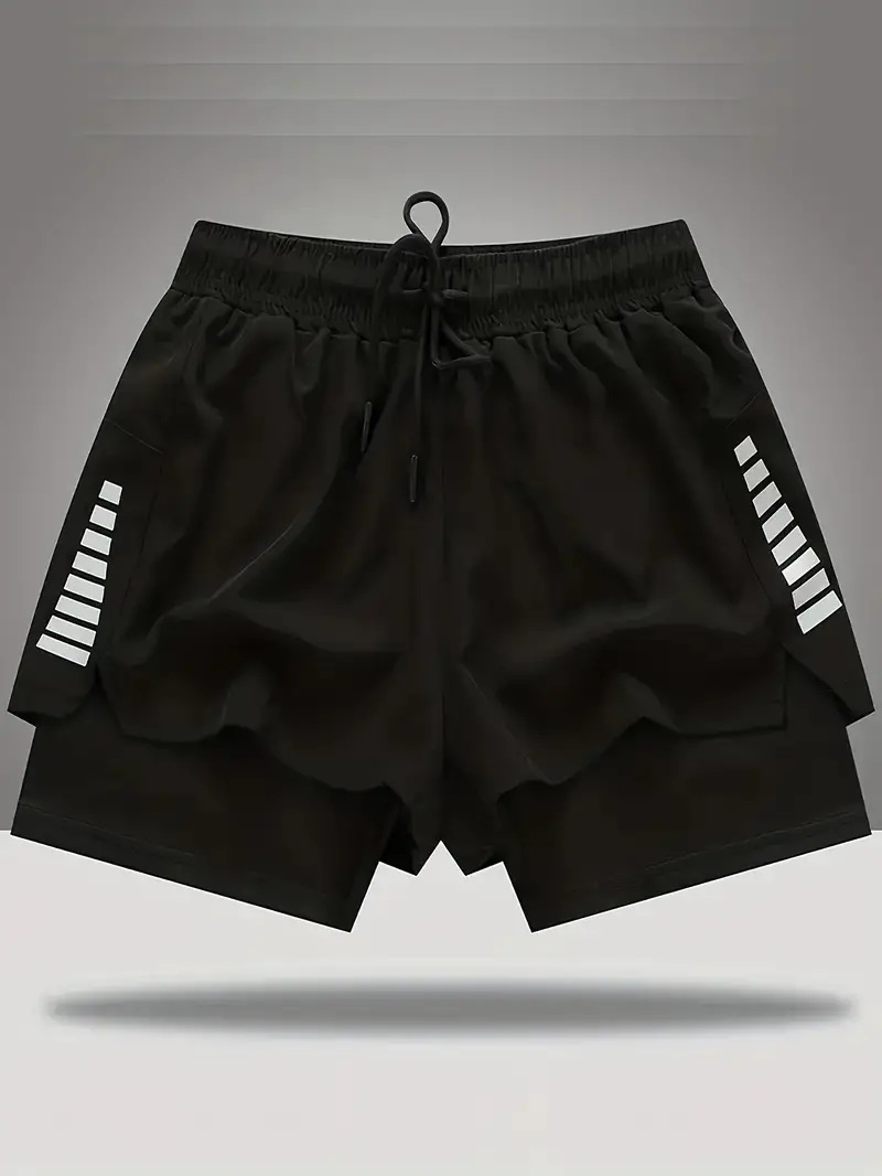 Men's Clothing Athletic Pants Casual Outdoor Breathable Multi Pocket Double Layer Shorts Muscular Design_viptrois.com