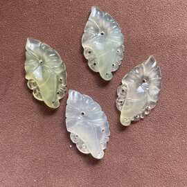 岫玉马蹄莲挂坠*发簪发饰头饰DIY配件吊坠寓意：哗哗来钱