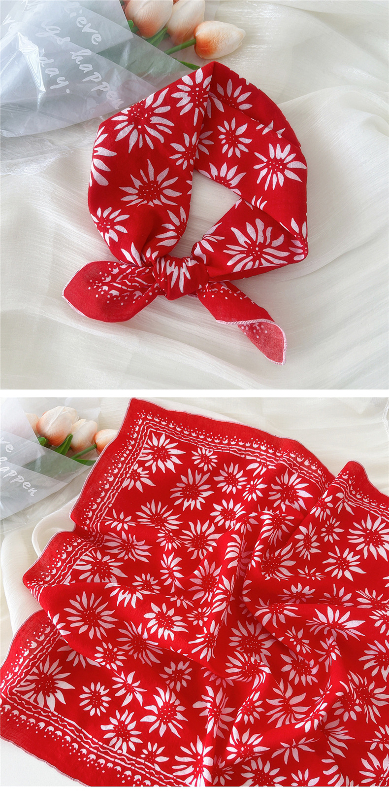Women's Preppy Style Sweet Pastoral Printing Cotton And Linen Printing Bandanas display picture 20