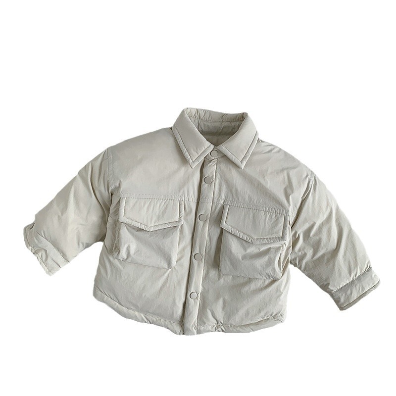 Blanca camisa de plumón infantil de invierno 2025 nuevo estilo para niños y niñas de moda coreana chaqueta de plumón de moda ropa de moda infantil