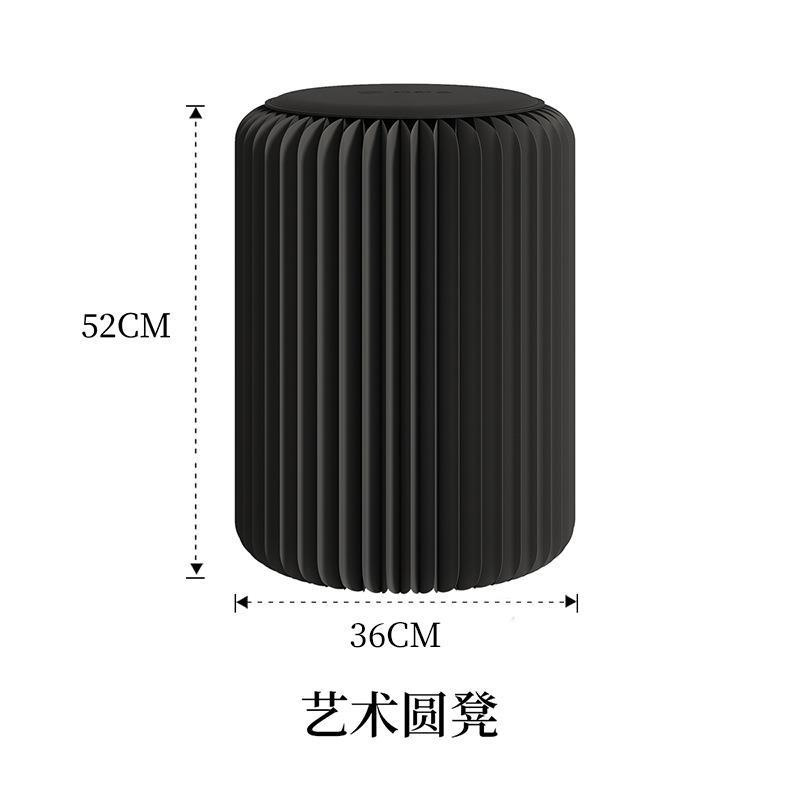 現物卸売り円柱折り畳み腰掛け家庭用純色折り畳み可能携帯収納ネット赤円形児童腰掛け|undefined