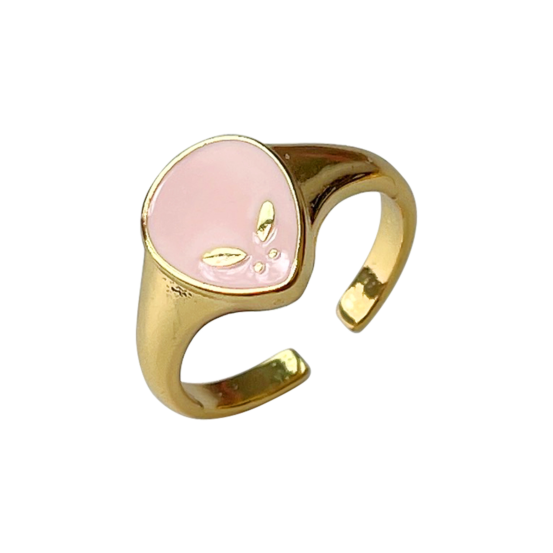 Fashion Pentagram Heart Shape Flower Copper Enamel Open Ring 1 Piece