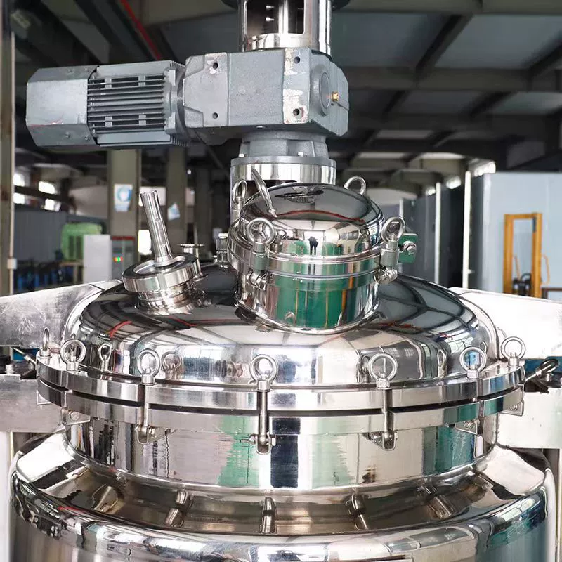 Горячий клей вакуумной перемешивания резервуара с верхней и нижней головками двухслойный нагрев низкоскоростной соскаблик нижней стенки с высокой скоростью сдвига