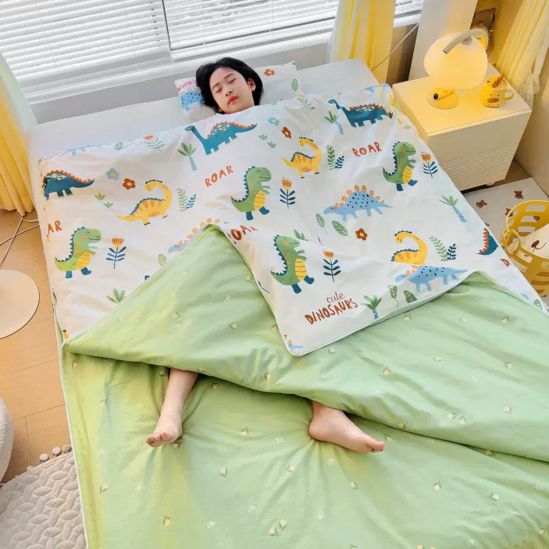 全棉卡通中大童睡袋防踢被幼儿园四季纯棉保暖可拆洗棉花被子批发