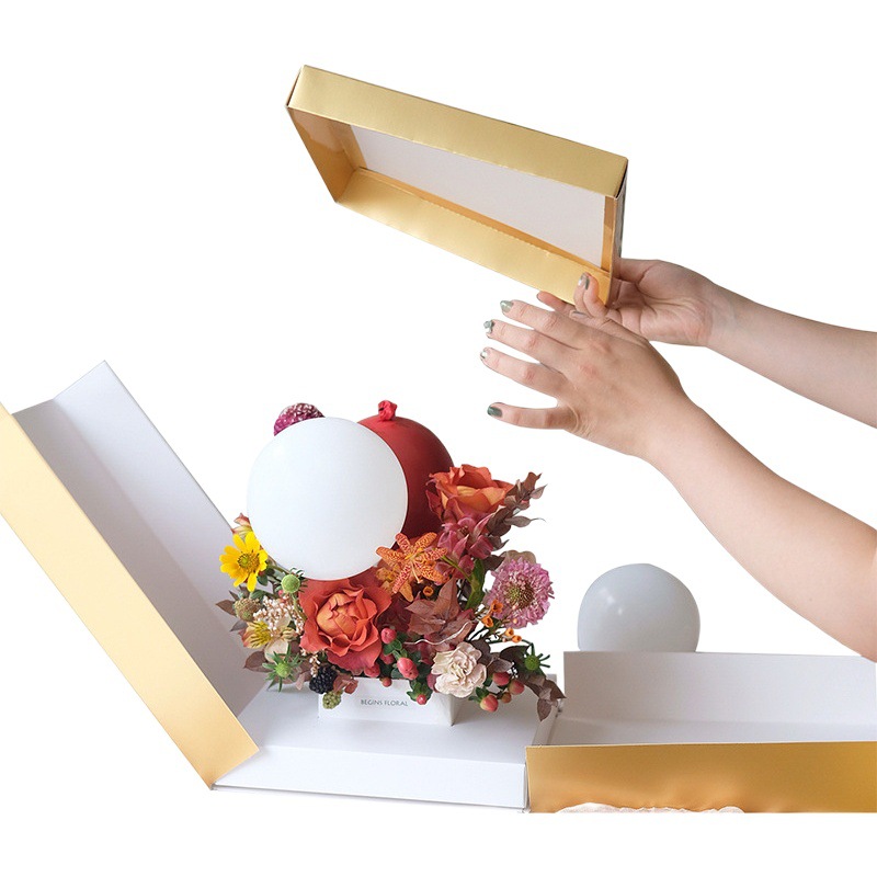 Caja de flores caja sorpresa ramo de globos caja de regalo caja de arreglo floral plegable caja de flores portátil de san valentín