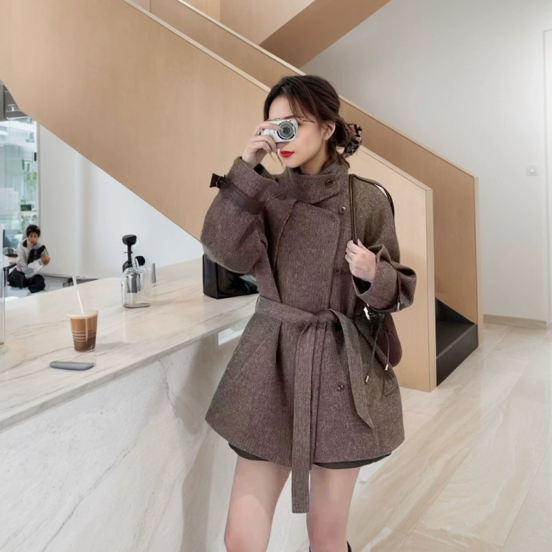 Осеннее trench coat, брейс, шерстяное пальто, корейский стиль, высокое качество стиля
