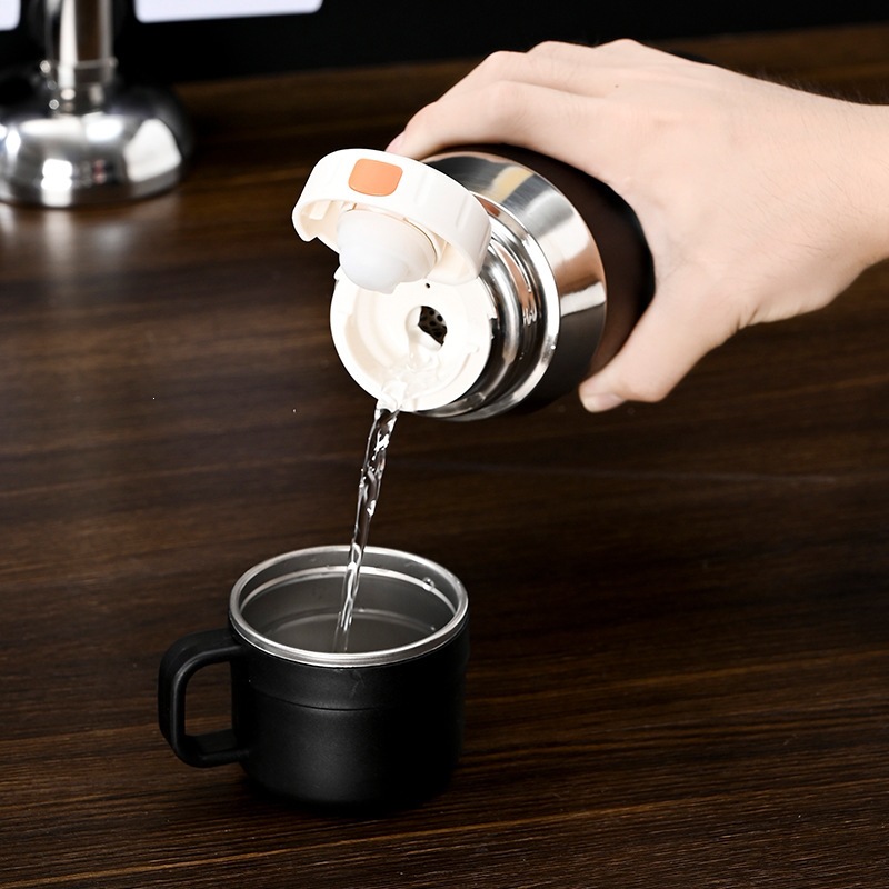 Hombres de alta capacidad taza de té de alta capacidad 304 taza de aislamiento al vacío de acero separación de té regalos tetera