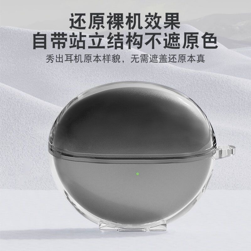 For Lenovo LP25 Ear Clip Bluetooth Headset Protective Case Simple Transparent LP25 Solid Color Drop-Resistant Soft Case