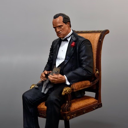 Padrino de la mafia Corleone silla sentada estatuas de gato modelo adornos hechos a mano