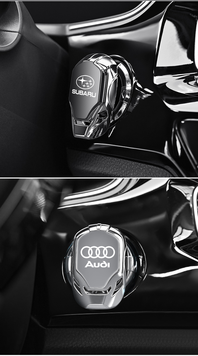 Car Modification Button Stickers Interior Start Protective Cover Metal Ignition Decorative Stickers Car Modification Button Accessories