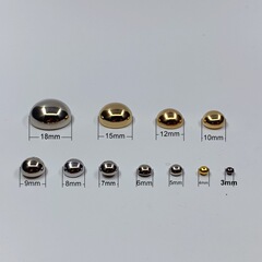 Factory wholesale metal mushroom rivets, luggage and clothing semi-circular collision nails, baked paint electroplating 3-18mm mushroom buckles 