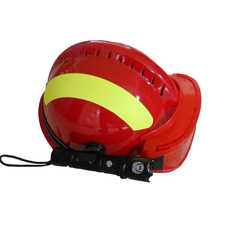 劳卫士XF-LWS-029消防头盔 红色安全头盔 可安装手电筒 配护目镜