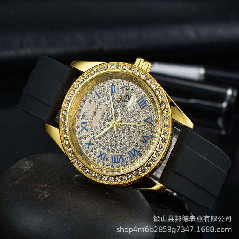 2024外贸跨境wish 速卖通 独立站 男士手表 工厂货源 钻满天星手