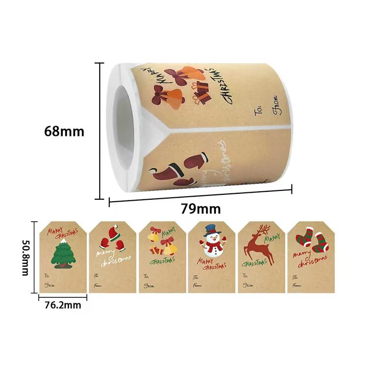 180g Weight Gift Stickers Event & Party Supplies Christmas Christmas Tree Snowman Copper Plate Sticker Party Gift Stickers