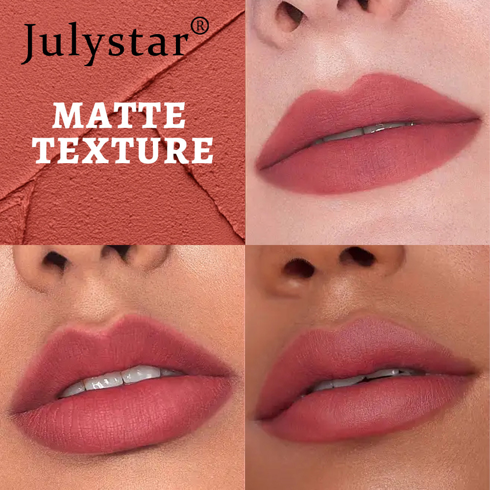 Smalto per labbra a forma di stella opaca tridimensionale naturale per trucco, tazza idratante, a lunga durata, sbiadita e non macchiante_voghion.com