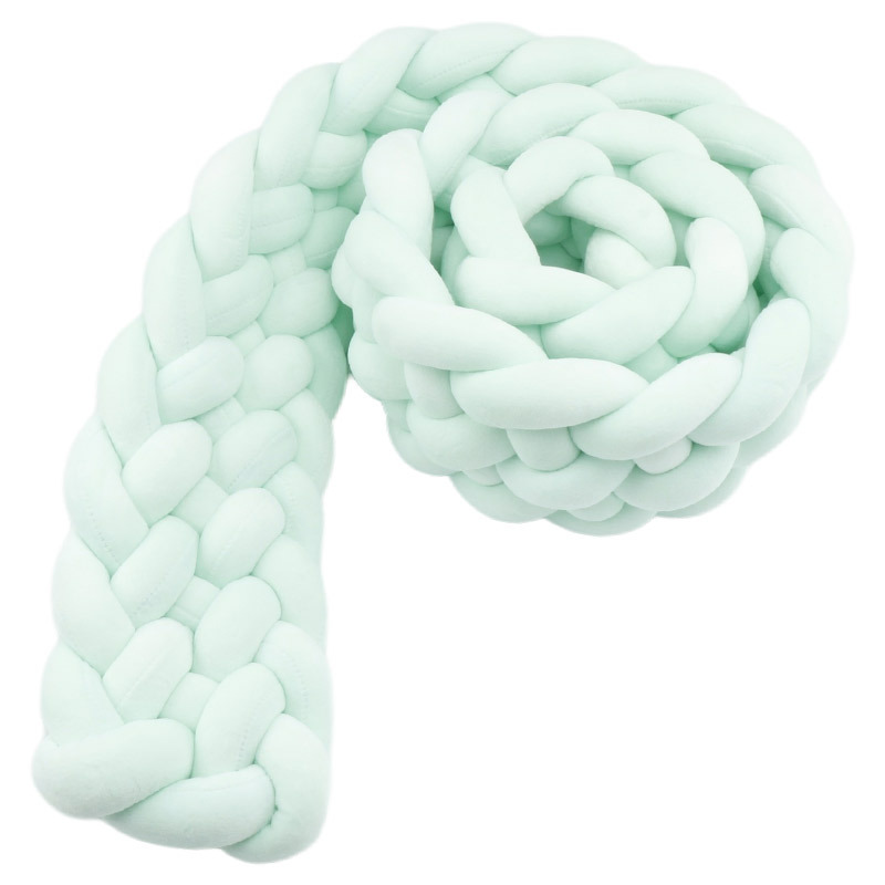 Cama de bebé tela cama cerca bolsa suave seis hebras trenzadas alta trenzada antichoque barrera de bebé grado madre