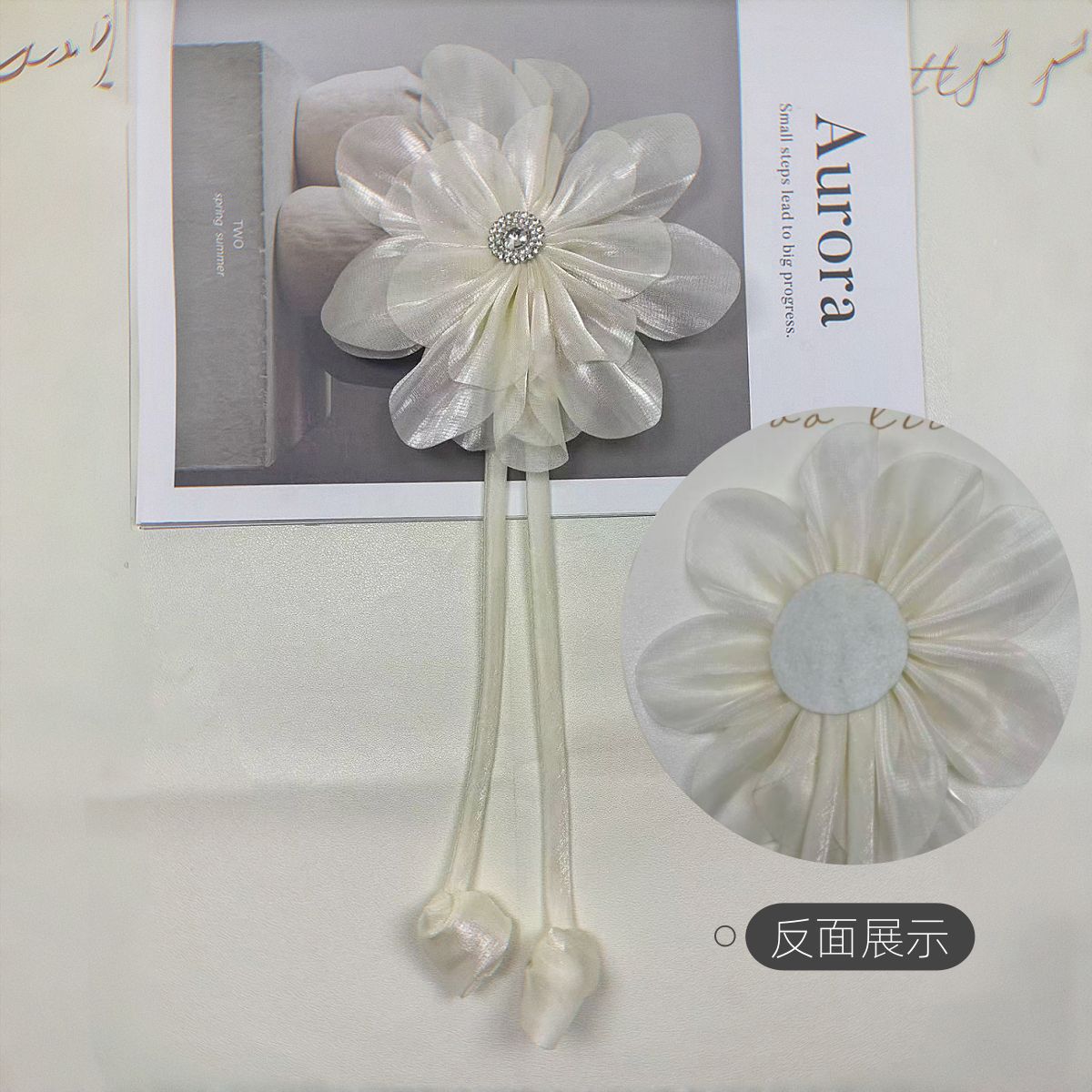 Super inmortal alto sentido tulipas tela de sol flores detrás de la cabeza flor de pecho vestido vestido vestido sombrero con accesorios image 10