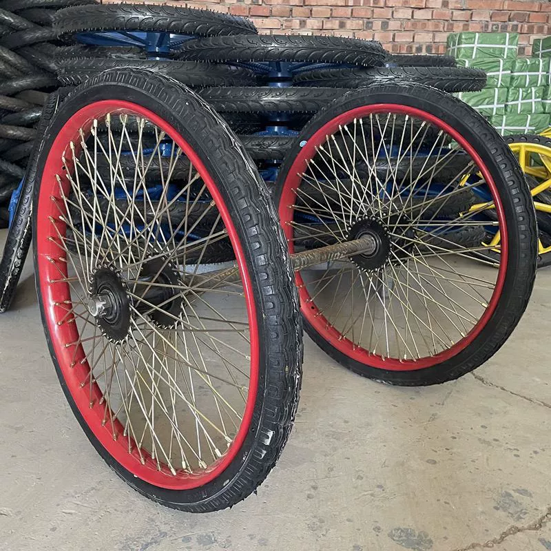 Полный комплект из 2 тележек с пневматическими шинами и спицевыми колесами для труда, ручная тележка, надувное колесо, бытовая тележка, 26-дюймовая тележка, 21-дюймовая строительная площадка.